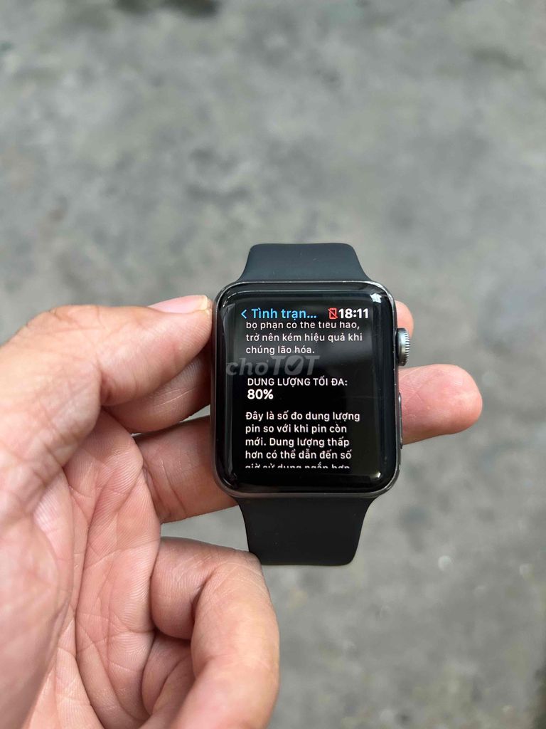 Apple Watch Series 3 Đen 80%. Mua bán Thiết bị đeo thông minh tại Quận Hoàng Mai Hà Nội được đăng bởi phương hình 1