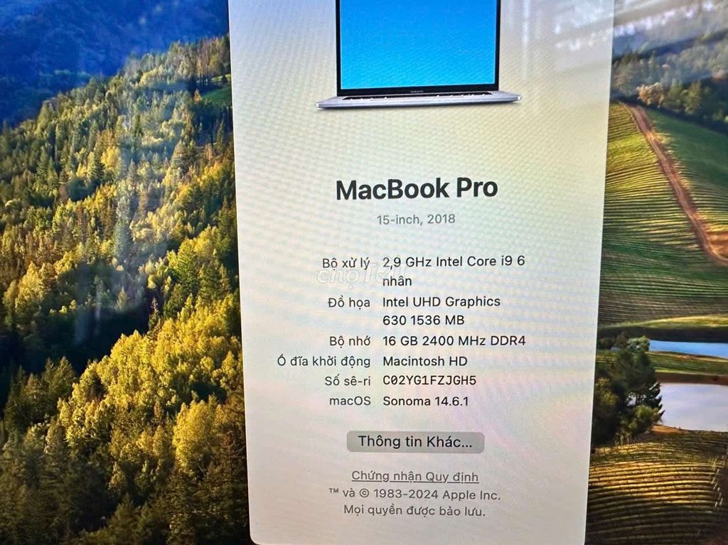 Macbook pro 2018,i9,gram16,512GB,15 inch