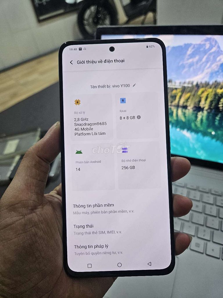 Vivo Y100 8g/256g/2sim. BH TGDĐ 17/07/2025 zin đẹp