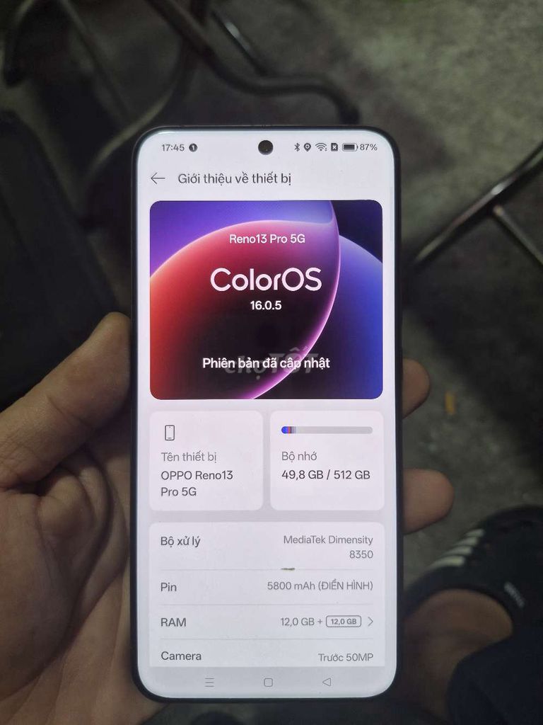 OPPO Reno 13 5G 256GB ,Xiaomi chính hãng.....  . Mua bán Điện thoại tại Quận 10 Tp Hồ Chí Minh được đăng bởi Thịnh MB hình 1