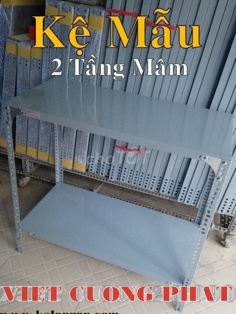 Kệ 2 tầng mâm (60x30). Cao 60cm. Sơn tĩnh điện xám. Mua bán Tủ, kệ gia đình tại Quận Tân Bình Tp Hồ Chí Minh được đăng bởi Kệ Thép V Lỗ Đa Năng hình 1