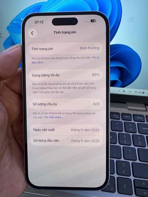 Apple iPhone 15 128GB Xanh 89%