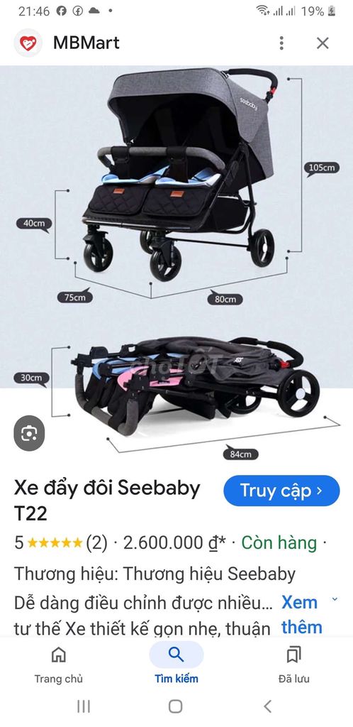 Xe đôi seababy