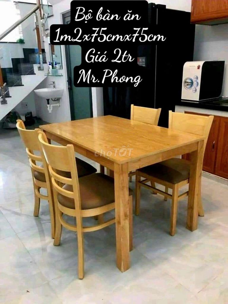 Thanh lý bàn ăn mặt gỗ giá rẻ tphcm giá 2tr