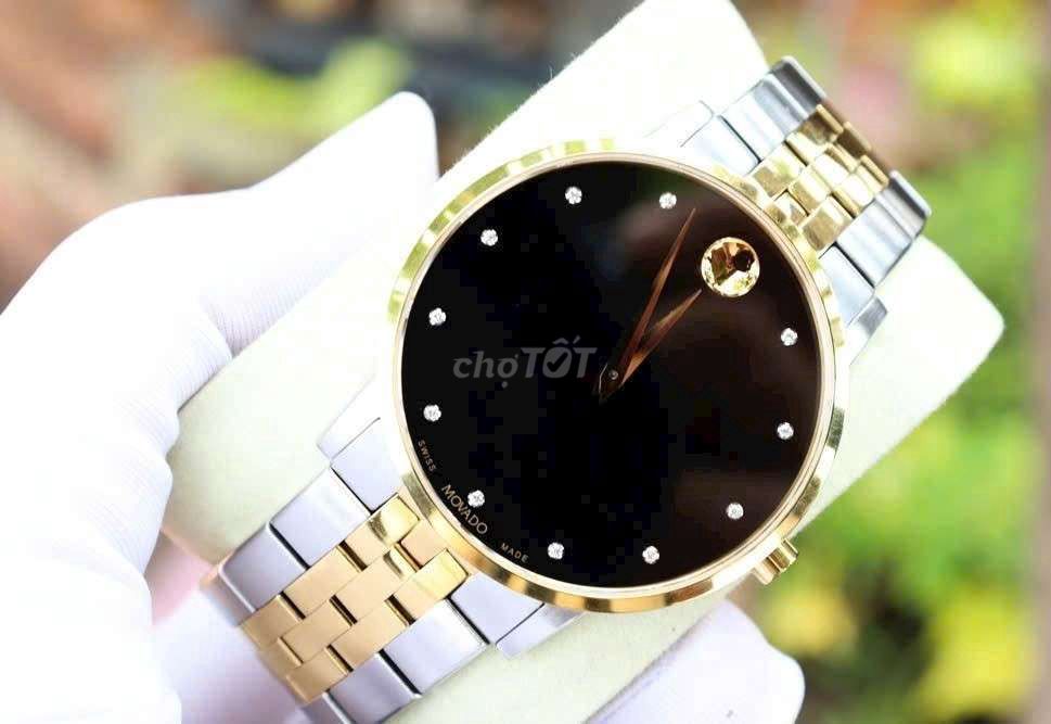 ĐH Nam Movado kim cương Demi Vàng cực đẹp Fullbox