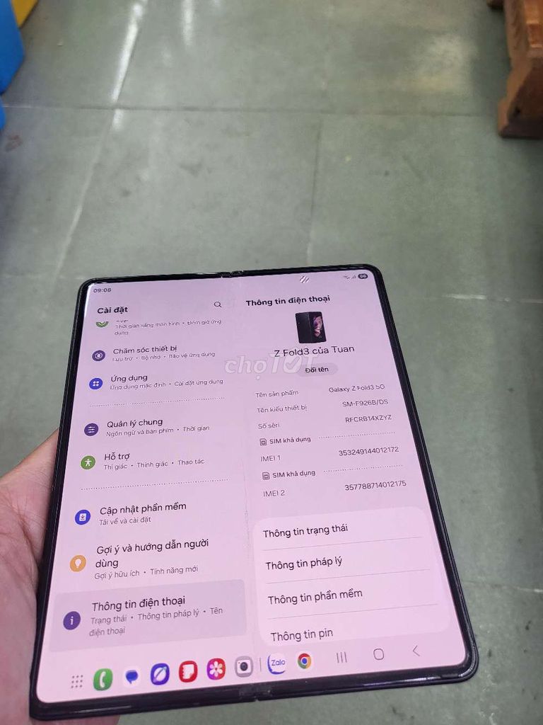 Samsung Z Fold 3 256GB Đen. Mua bán Điện thoại tại Thành phố Biên Hòa Đồng Nai được đăng bởi PHAM VAN hình 1