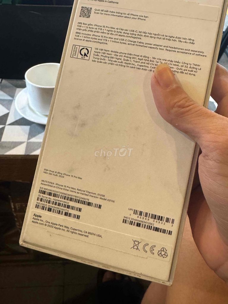 iphone 15 pro max 512Gb đẹp fullbox chính hãng Vna