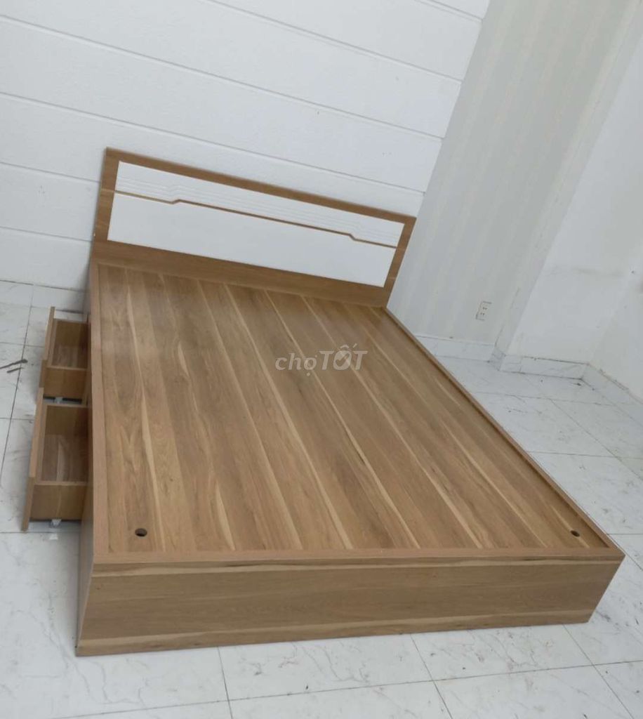 GIƯỜNG HỘP 1M6 GỖ CÔNG NGHIỆP MDF CÓ HỘP KÉO