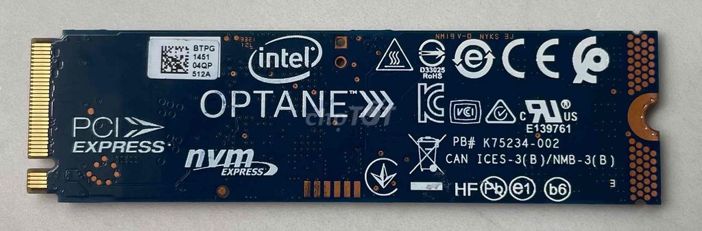 Ổ cứng SSD Intel HBRPEKNL0202AH NVMe PCIe. Mua bán Linh kiện (RAM, Card...) tại Quận 8 Tp Hồ Chí Minh được đăng bởi Hoàng Anh Tuấn hình 1