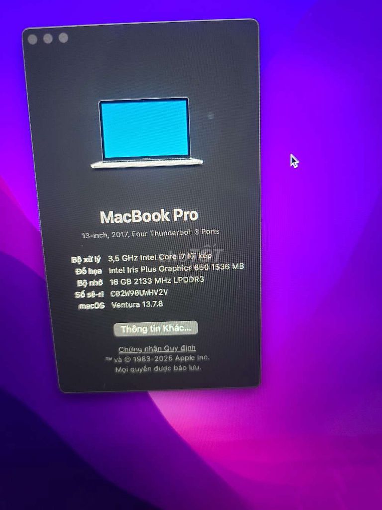 macbook pro 2017 i7 touchbar. Mua bán Laptop tại Thành phố Thủ Đức Tp Hồ Chí Minh được đăng bởi Long hình 1