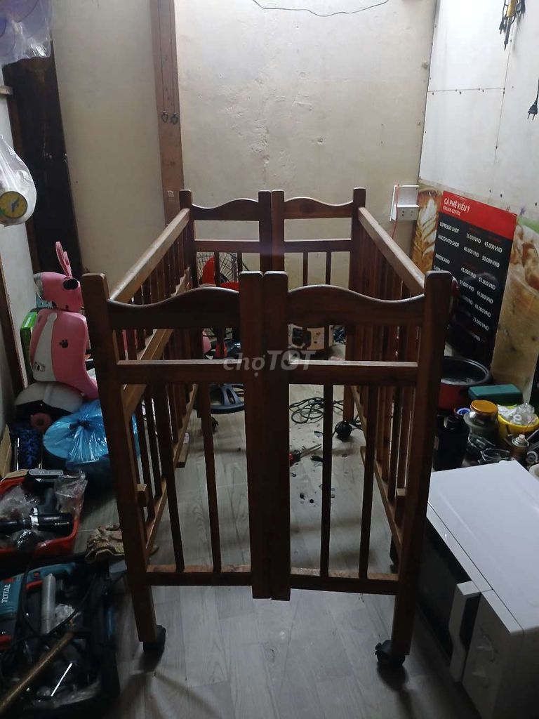 Cũi em bé Gỗ Nâu Sơ sinh-3 tuổi. Mua bán Mẹ và bé tại Quận 10 Tp Hồ Chí Minh được đăng bởi Dung Le Chi hình 1