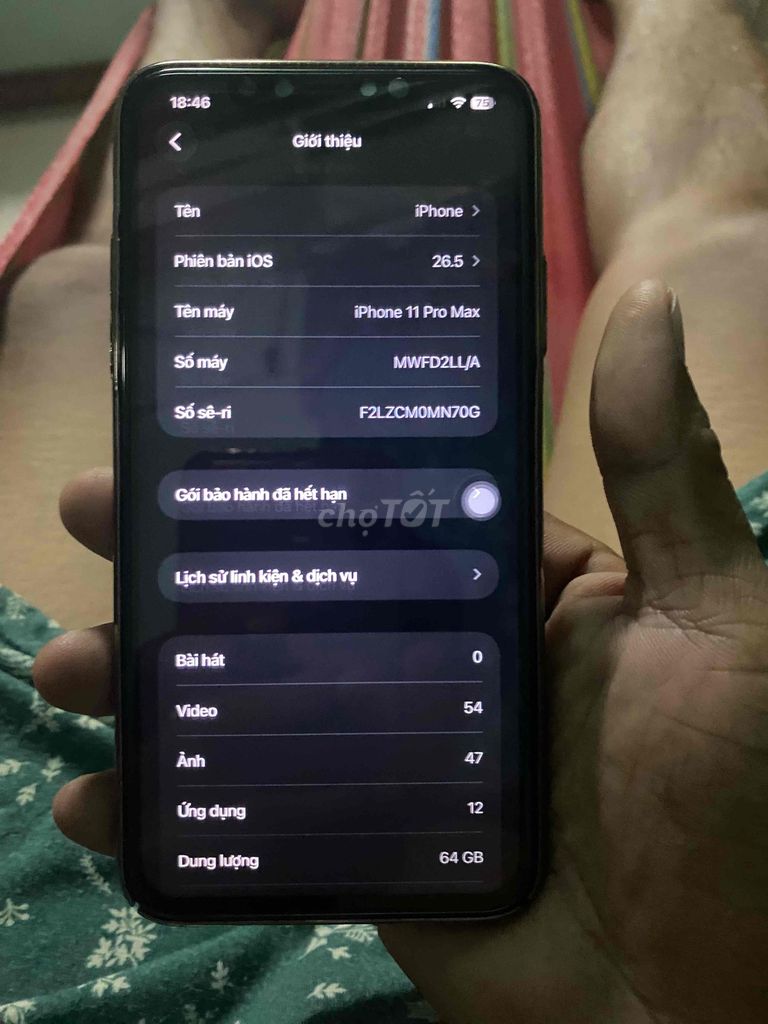 Apple iPhone 11 Pro Max 64GB Đã qua sử dụng. Mua bán Điện thoại tại Huyện Củ Chi Tp Hồ Chí Minh được đăng bởi Ni Nguyễn hình 1