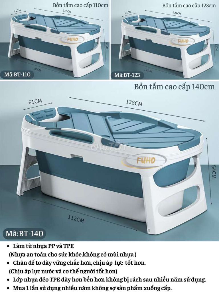Bồn tắm gấp gọn FUHO BT-140. Mua bán Thiết bị vệ sinh, nhà tắm tại Huyện Hải Hậu Nam Định được đăng bởi Huyền hình 1
