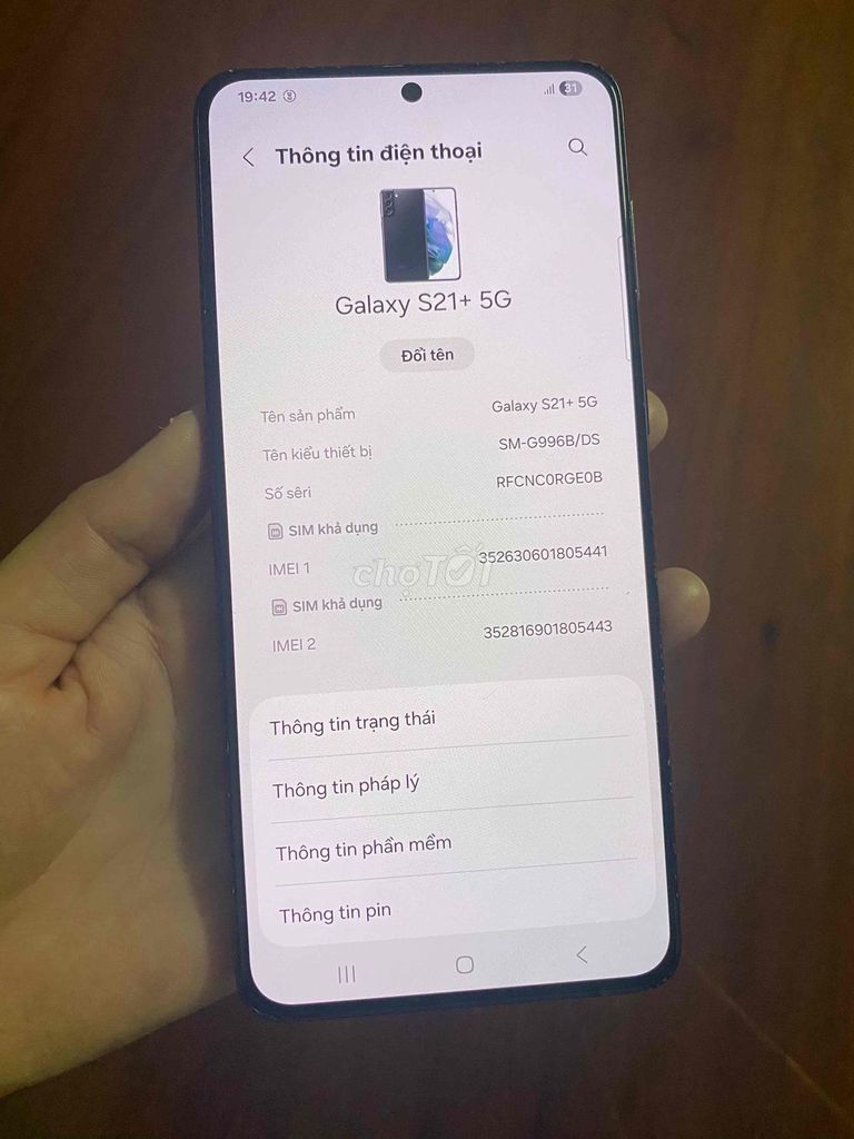 Samsung  S21+ 5G 128GB bản quốc tế 2 sim- Zin full. Mua bán Điện thoại tại Huyện Củ Chi Tp Hồ Chí Minh được đăng bởi Linh hình 1