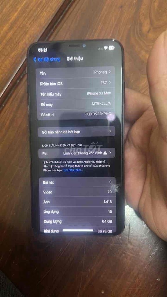 iPhone XS Max 64GB Đen - Bản Quốc Tế, pin mới. Mua bán Điện thoại tại Quận Hai Bà Trưng Hà Nội được đăng bởi Thanh hình 1