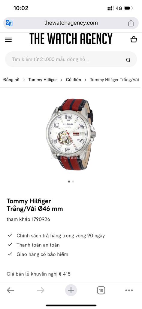 đồng hồ Tommyy hilfigerr automaticc