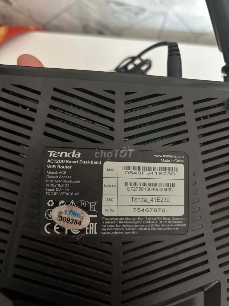 Bộ định tuyến WiFi Tenda AC1200 Đen (router). Mua bán Phụ kiện (Màn hình, Chuột...) tại Thành phố Phan Thiết Bình Thuận được đăng bởi Nguyễn Thuỳ Lâm hình 1