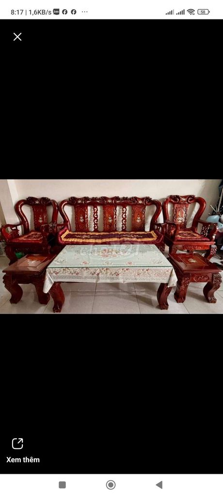 Bộ bàn ghế gỗ cổ điển. Mua bán Bàn ghế tại Quận Cẩm Lệ Đà Nẵng được đăng bởi Thái phiên  hình 1
