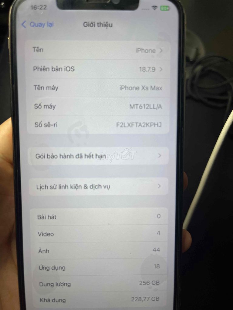 Apple iPhone Xs Max 256GB Vàng LL/A Đã sử dụng. Mua bán Điện thoại tại Huyện Phù Mỹ Bình Định được đăng bởi Minhha Hồ hình 1