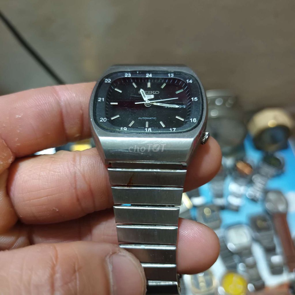 Đồng hồ Seiko 5 sừng trâu đen automatic 6309A Nhật