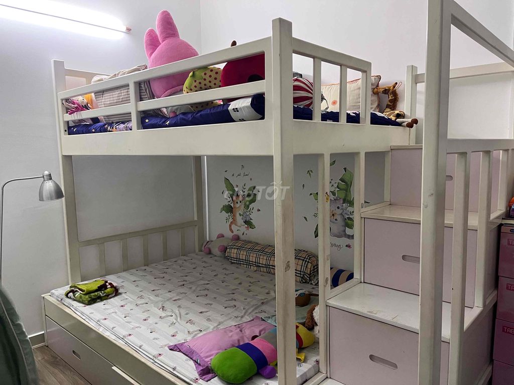 Giường tầng gỗ xoan đào Trắng. Mua bán Giường, chăn ga gối nệm tại Thành phố Thủ Đức Tp Hồ Chí Minh được đăng bởi lan hình 1