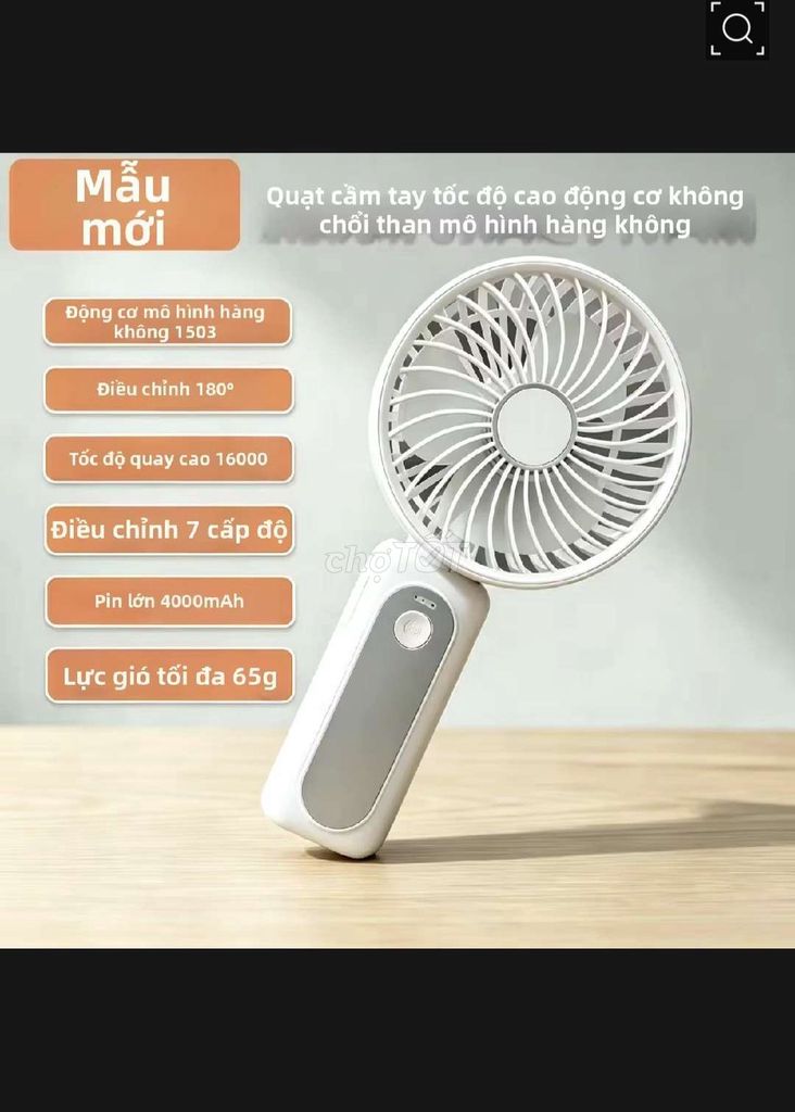 Quạt cầm tay M2 Trắng Không chổi than 4000mAh. Mua bán Quạt tại Quận Thanh Khê Đà Nẵng được đăng bởi Đinh Trọng Trung hình 1