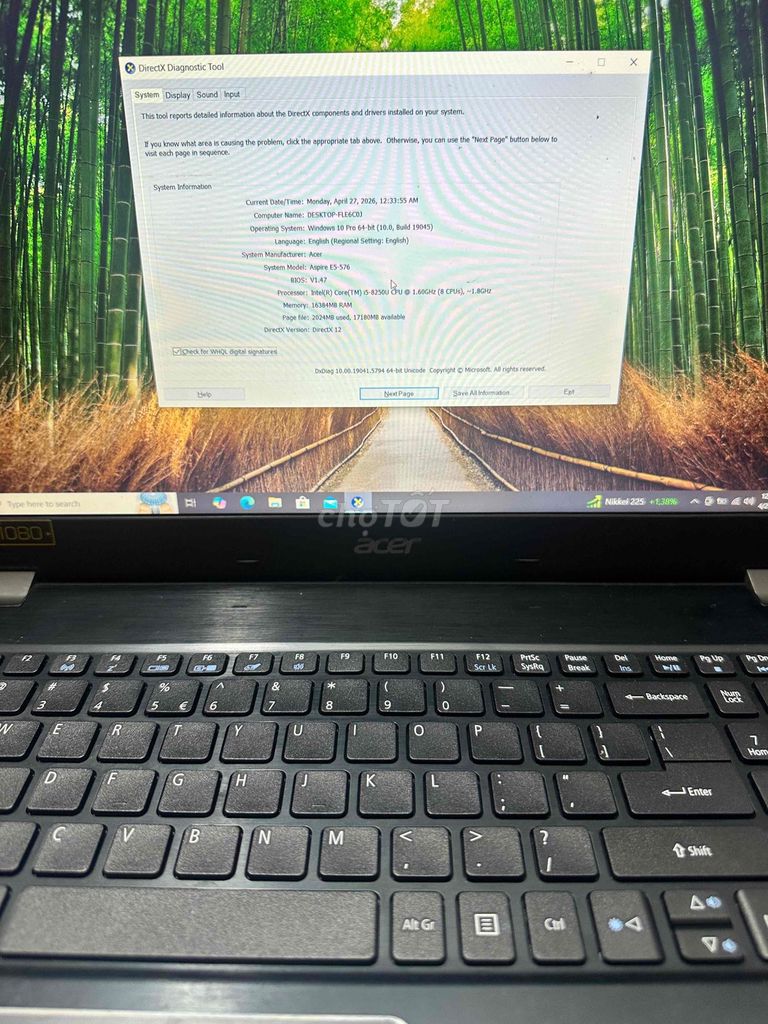 Acer Aspire ES-576 i5-8250U 16GB/120GB. Mua bán Laptop tại Quận 12 Tp Hồ Chí Minh được đăng bởi Hoàng hình 1