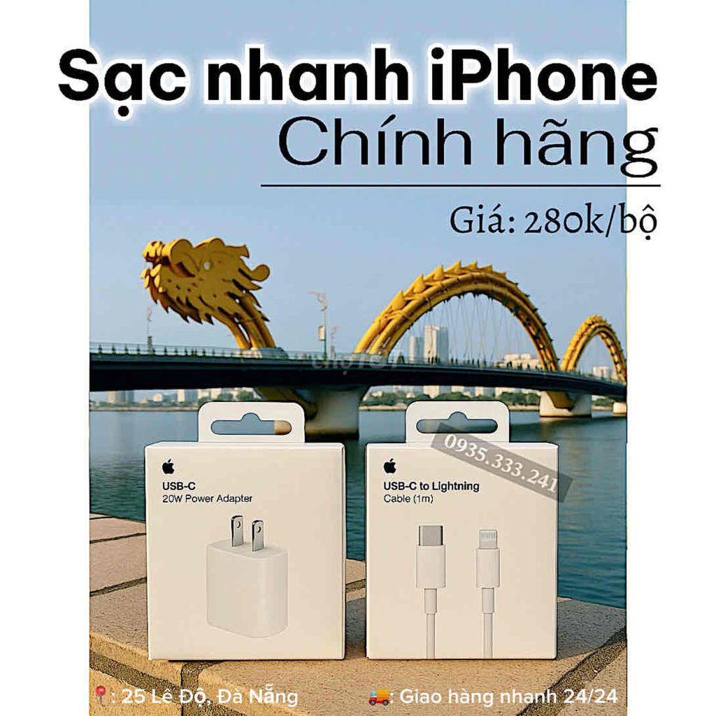 Bộ sạc nhanh iPhone chính hãng. Mua bán Phụ kiện (Màn hình, Chuột...) tại Quận Thanh Khê Đà Nẵng được đăng bởi Bi Nguyễn  hình 1