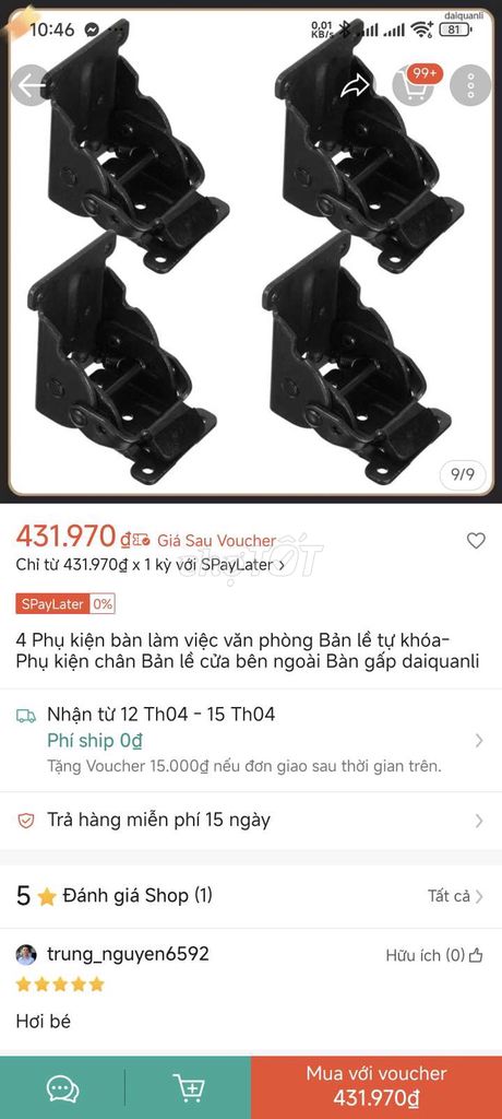 Bản lề tự động Kim loại Đen. Mua bán Nội thất, đồ gia dụng khác tại Quận Hải An Hải Phòng được đăng bởi Quyết hình 1