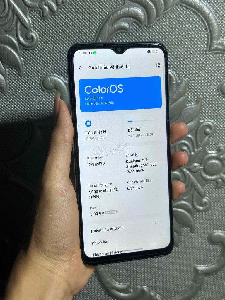 Oppo A77s 128GB Xanh ngọc. Mua bán Điện thoại tại Huyện Sóc Sơn Hà Nội được đăng bởi Quy hình 1