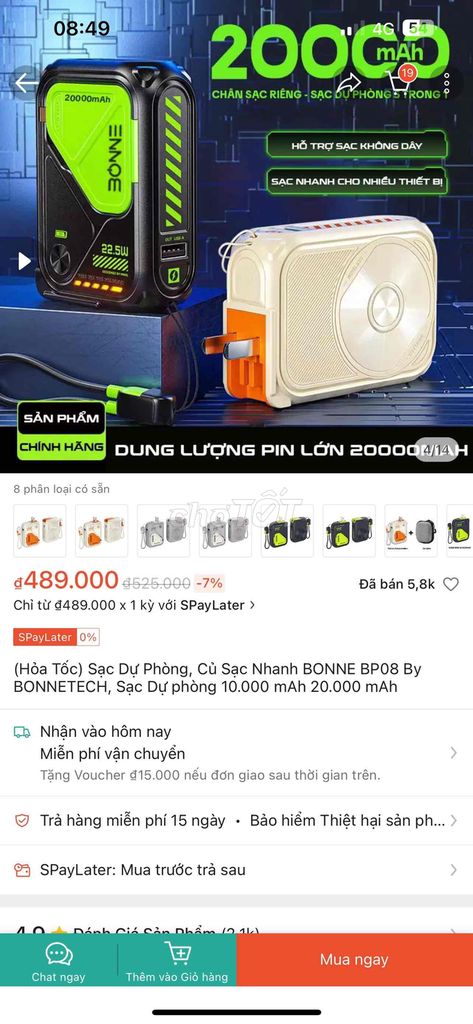 Sạc dự phòng hãng Bonne 20.000mAh