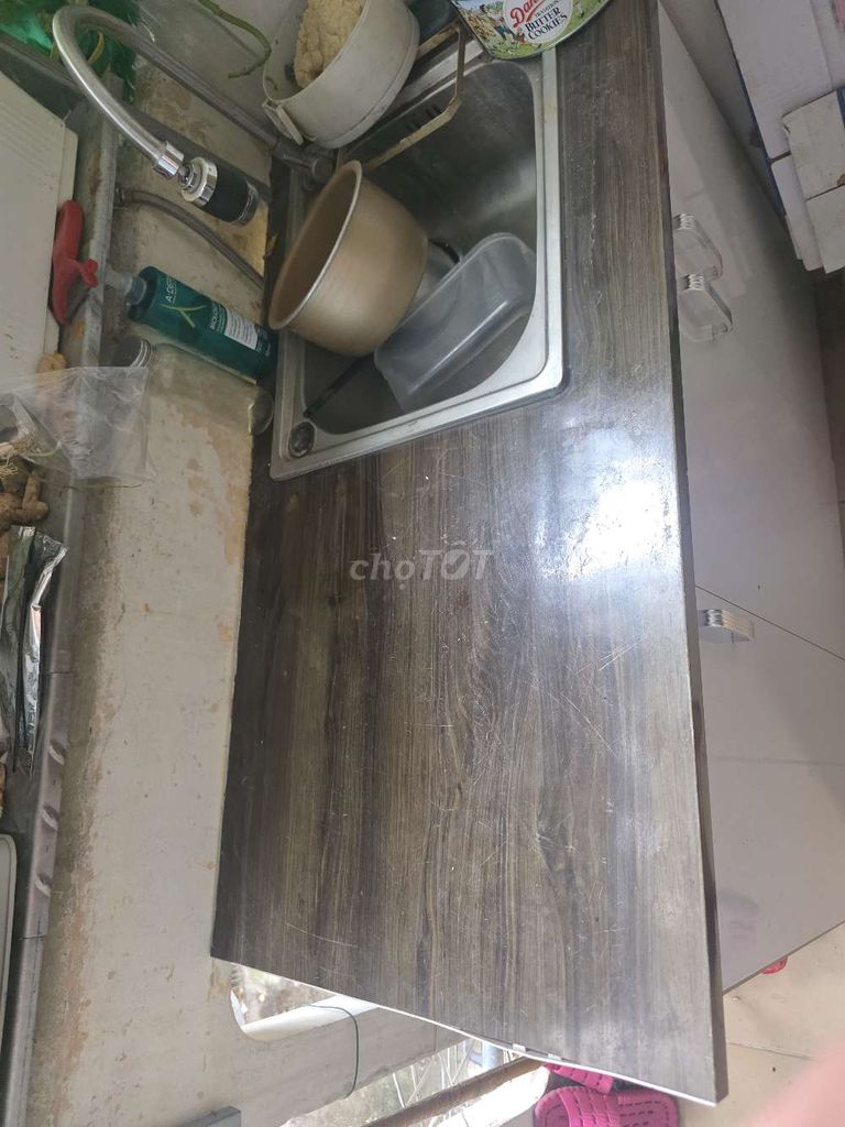 Tủ bếp Gỗ công nghiệp Nâu vân gỗ Hiện đại. Mua bán Tủ, kệ gia đình tại Quận Đống Đa Hà Nội được đăng bởi Bá Toàn hình 1