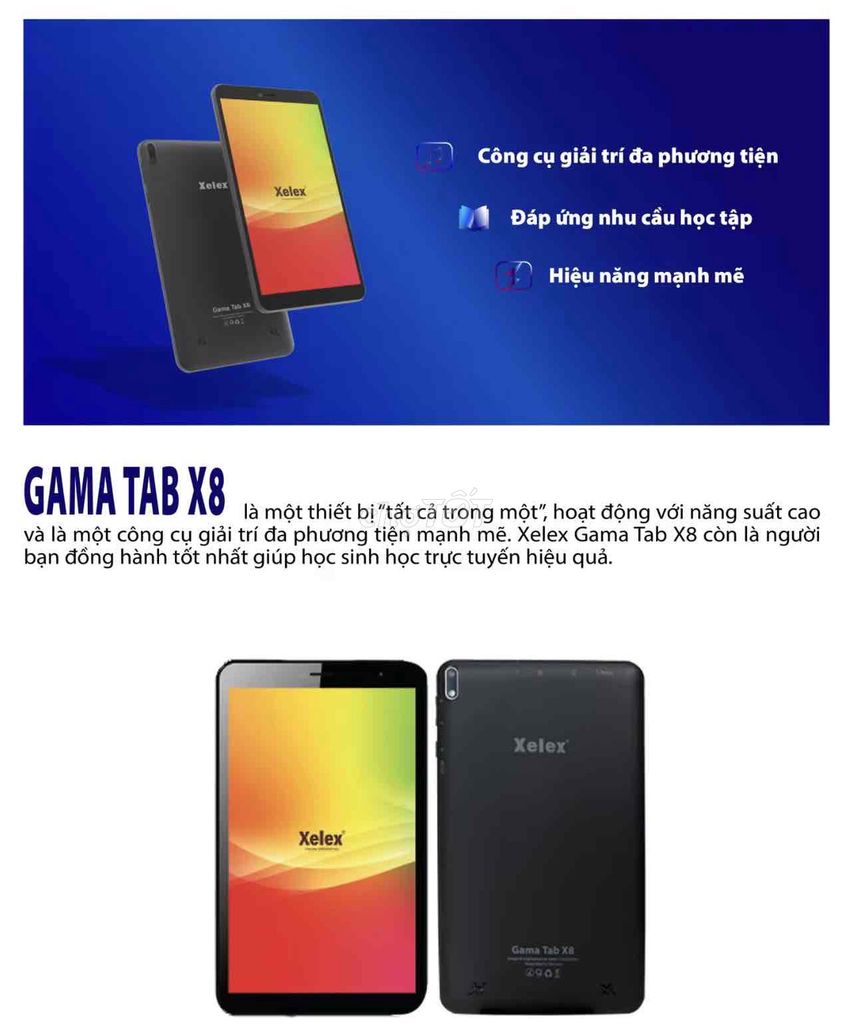 Xelex Gama Tab X8 8 inch. Mua bán Máy tính bảng tại Thành phố Dĩ An Bình Dương được đăng bởi Hong Nguyen hình 1