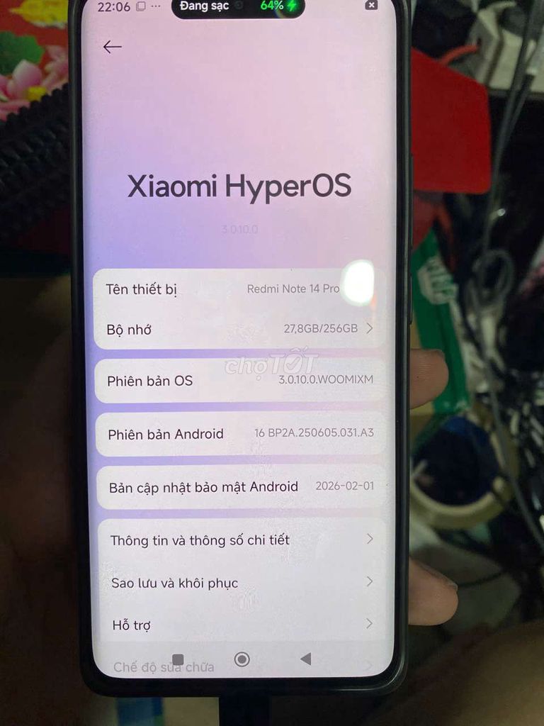 Xiaomi Redmi Note 14 Pro 256GB. Mua bán Điện thoại tại Quận Gò Vấp Tp Hồ Chí Minh được đăng bởi Lê Thị Thẩm hình 1