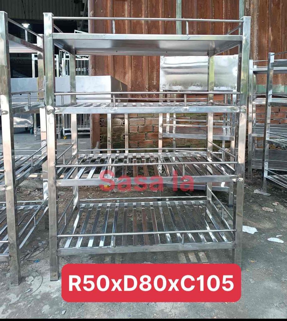 THANH LÝ KỆ INOX 4 TẦNG KÍCH THƯỚC 50x80CM