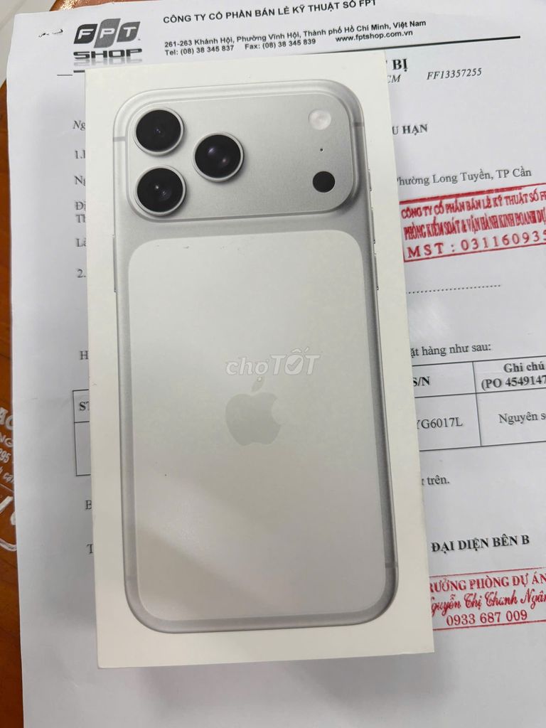 Apple iPhone 17 Pro Max 512GB TRẮNG 100% NEW. Mua bán Điện thoại tại Quận Bình Thuỷ Cần Thơ được đăng bởi Võ Đình Duy hình 1