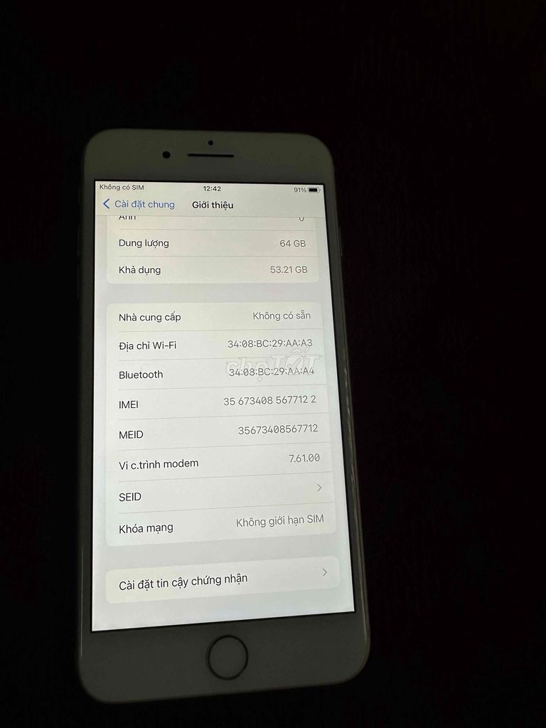 Apple iPhone 8 Plus 64GB Trắng. Mua bán Điện thoại tại Thị xã Bến Cát Bình Dương được đăng bởi Ngocbich Pham hình 1