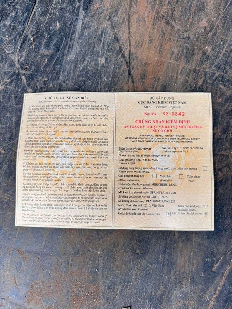 Mercedes sprinter 313 đời 2010 tải 800kg 6 người. Mua bán Xe tải, xe ben tại Quận Bình Tân Tp Hồ Chí Minh được đăng bởi tâm nhỏ 409 hình 9