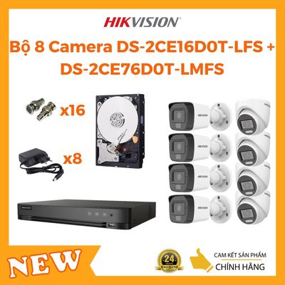 Sale bộ 8 camera Hikvision có màu có mic siêu nét