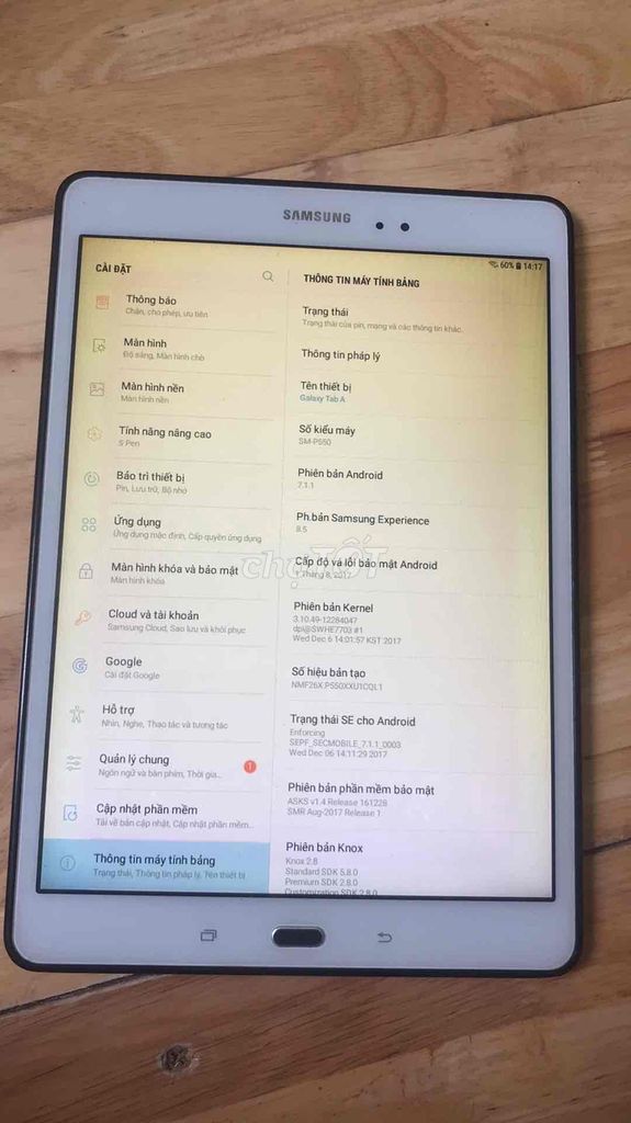 Samsung Galaxy Tab A Wifi, SIM, Thẻ nhớ Trắng. Mua bán Máy tính bảng tại Huyện Nhơn Trạch Đồng Nai được đăng bởi Namduypro hình 1