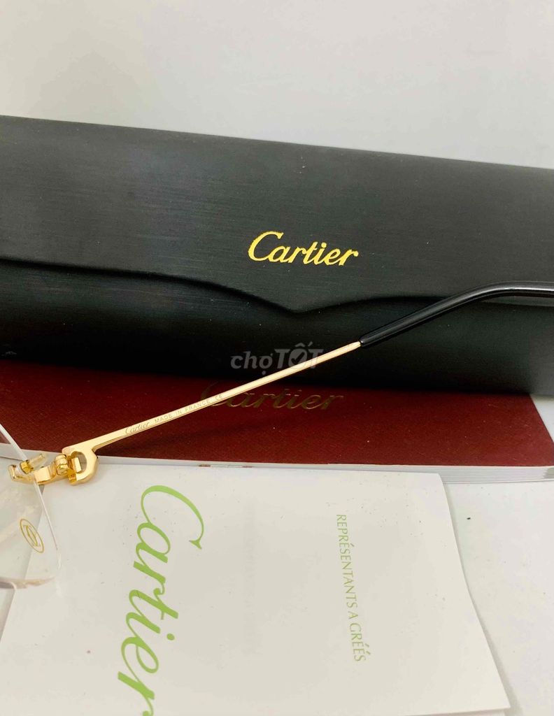 gọng kính Cartier mạ vàng chính hãng