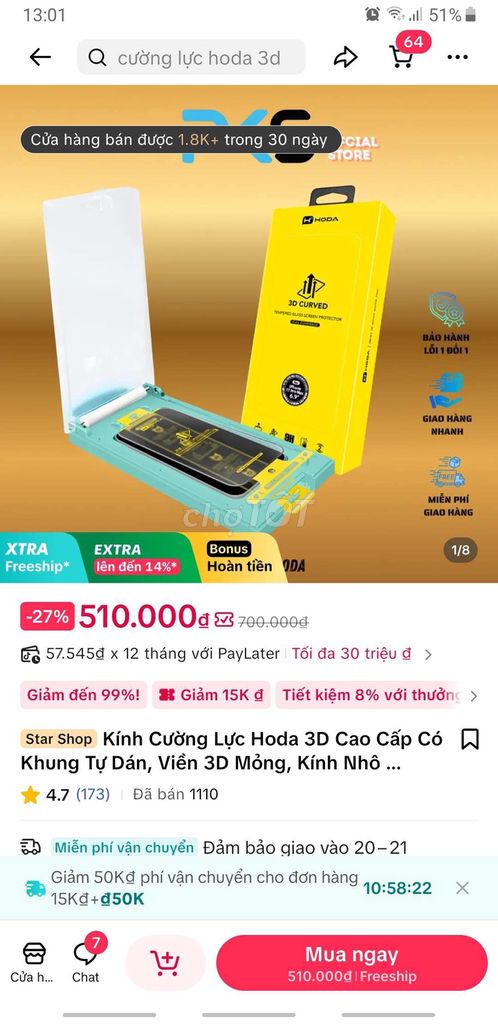 Kính cường lực Hoda 15 Pro Max. Mua bán Phụ kiện (Màn hình, Chuột...) tại Thành phố Dĩ An Bình Dương được đăng bởi đệ hình 1