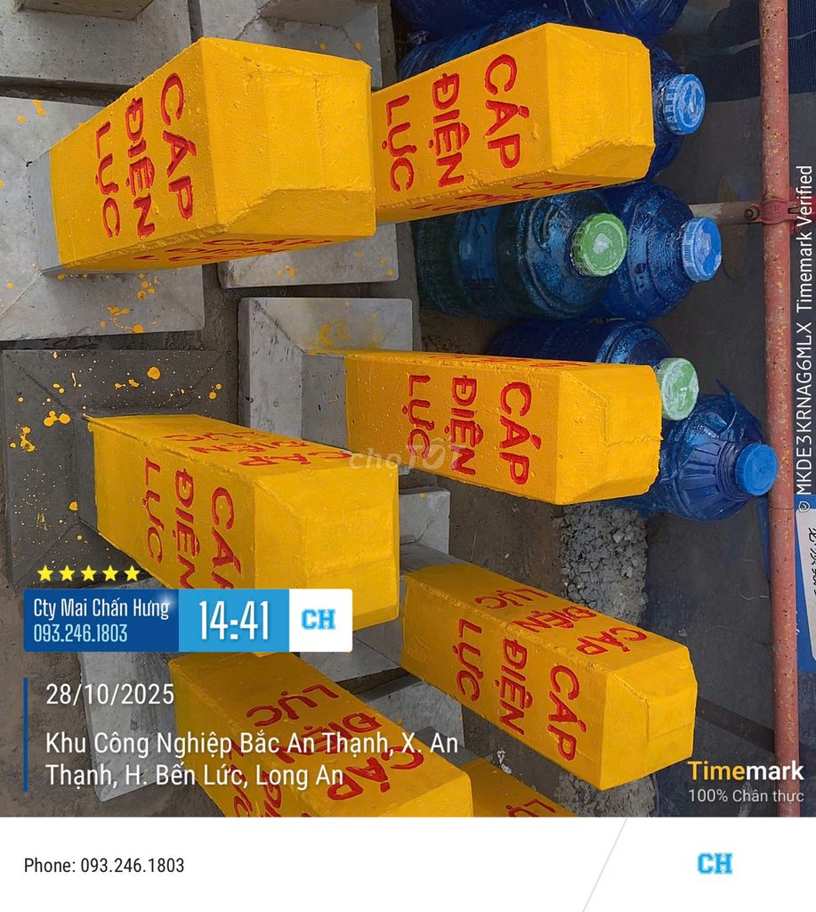 Cột Bê Tông Cốt Thép Cảnh Báo Cáp Ngầm Điện Lực. Dịch vụ tại Huyện Thủ Thừa Long An được đăng bởi Chấn Hưng Company hình 1