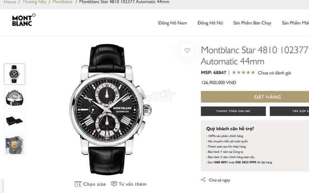 ĐH Nam Montblanc Chronograph Likenew Fullbox