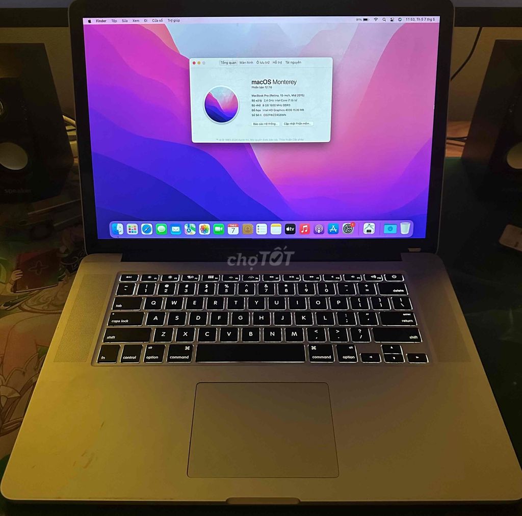 MacBook Pro 15 inch 2K Core i7 8GB/256GB card rời. Mua bán Laptop tại Huyện Thuỷ Nguyên Hải Phòng được đăng bởi PC Thông Thái hình 1