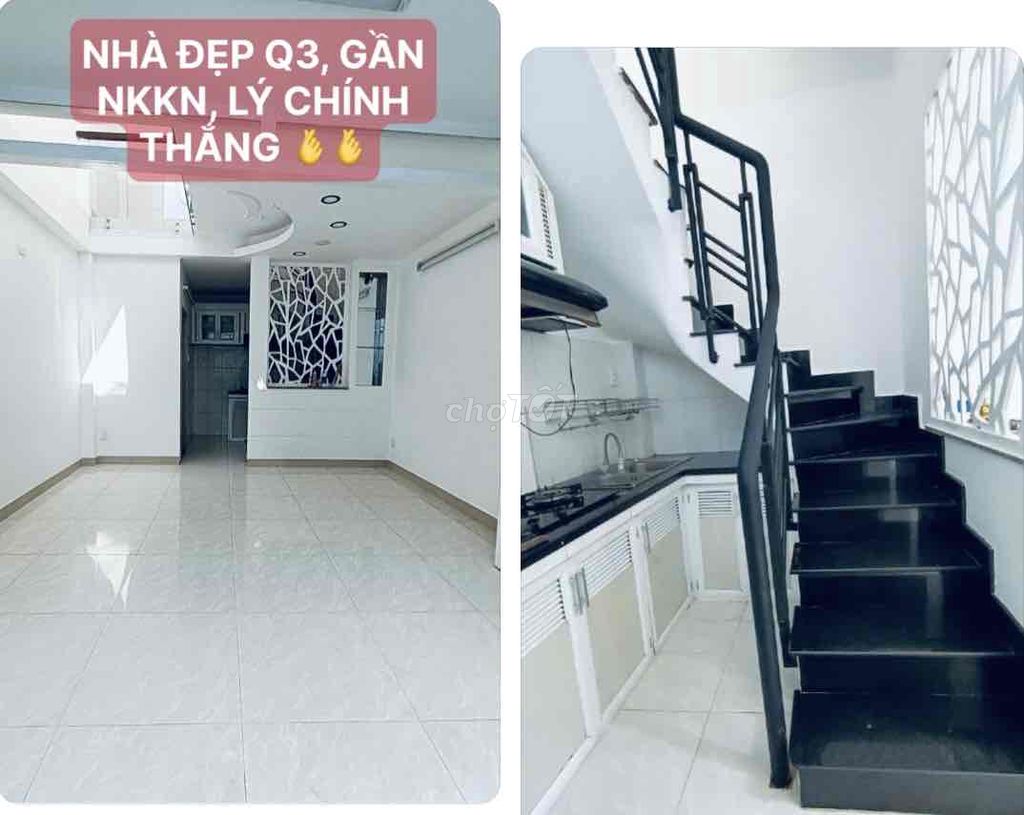 NHÀ MỚI,trung tâm Q3,1 TRỆT 3L gần NKKN, HAI BÀ TRƯNG ở gd 4-5Ng Ok