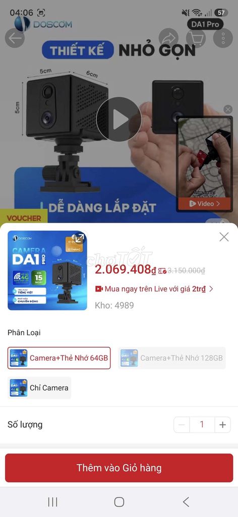 DOSCOM DA1 Pro 4G 64GB Ghi hình ghi âm. Mua bán Máy ảnh, Máy quay tại Huyện Phong Điền Cần Thơ được đăng bởi sang nguyen hình 1