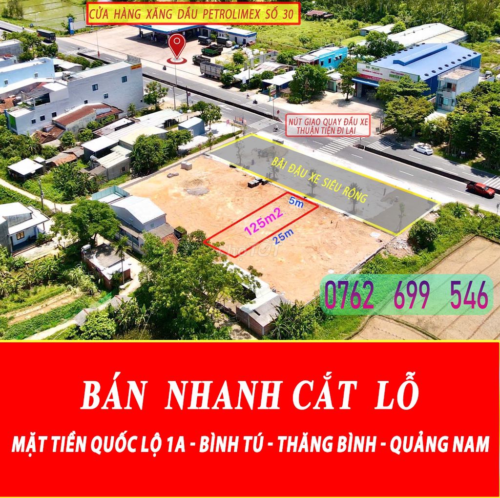 Mặt Tiền Quốc Lộ 1A - Bình Tú - Thăng Bình - Quảng Nam 125m2 Bán Nhanh