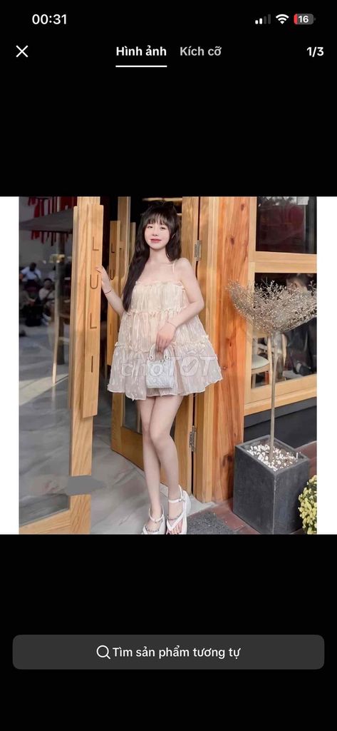 Đầm Babydoll Nữ 2 lớp màu Kem. Mua bán Quần áo tại Huyện Tân Biên Tây Ninh được đăng bởi Thích Bé Nào Ib Em hình 1