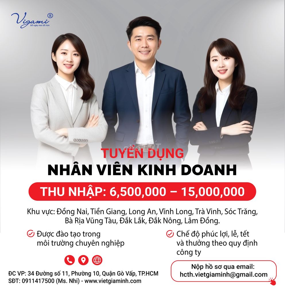 Tuyển dụng Nhân viên Kinh doanh các khu vực